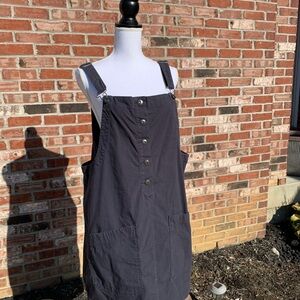 Duluth Trading Co Charcoal Button-Up Dress